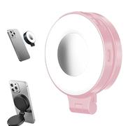 2025 New 3-in-1 Magnetic Beauty Selfie Light for Phones - 360 Led Ring Light, Foldable Magnetic Fill Lights for Photos, Selfies, Vlogging, Makeup (Pink)