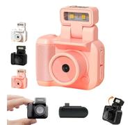 2025 New 64g Retroscope Mini Camera, Gen.2 Mini Retro Keychain Camera - Pocket-Sized Fun with Vintage Flair, 1080p Hd Portable in Screen Filters,90° Flip Flash (Pink,128G)