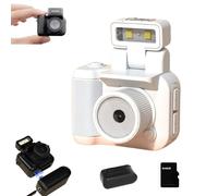 2025 New 64g Retroscope Mini Camera, Gen.2 Mini Retro Keychain Camera - Pocket-Sized Fun with Vintage Flair,1080p HD Screen, Built-in Filter, 90° Flip Flash,Retro Scope Camera (White)