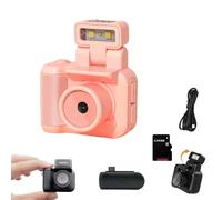 2025 New 64g Retroscope Mini Camera, Gen.2 Mini Retro Keychain Cameras, Tiny Nostalgic Cameras, 1080p HD Screen, Built-in Filter, 90° Flip Flash (Pink,128G)