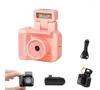 2025 New 64g Retroscope Mini Camera, Gen.2 Mini Retro Keychain Cameras, Tiny Nostalgic Cameras, 1080p HD Screen, Built-in Filter, 90° Flip Flash (Pink,No card)