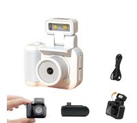 2025 New 64g Retroscope Mini Camera, Gen.2 Mini Retro Keychain Cameras, Tiny Nostalgic Cameras, 1080p HD Screen, Built-in Filter, 90° Flip Flash (White,No card)
