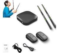 2025 New Air Drumsticks Set, Portable Air Drum Sticks Set, Electric Air Drumsticks, Pocket Drum Kit for Adults, Kids, Beginners, Quiet Practice, 8 Sounds, Ideal Gift (Advanced Edition,Black)