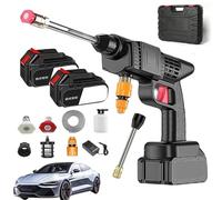 2025 New Cordless Portable Multi-Function High Pressure Water Blasters, 500PSI Portable High Pressure Car Wash Blasters, 6 in 1 Wireless Handheld Pressure Washer for Car, Home & Garden (Set-B)
