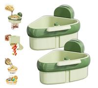 2025 New Curetoaway Suction Cup Sink Corner Rack - Cureaway No Touch Food Catcher, Corner Sink Rack, Fits Any Sinks, Prevents Clogs (Green*2)