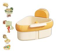2025 New Curetoaway Suction Cup Sink Corner Rack - Cureaway No Touch Food Catcher, Corner Sink Rack, Fits Any Sinks, Prevents Clogs (Yellow*1)