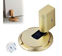 2025 New Door Wedge Stopper, No Drill Magnetic Door Stoppers, Wall Mounted Safety Glass Door Holder, Windproof & Silent Secure Adjustable Height for Home Office Doors (Brushed Gold)