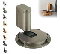 2025 New Door Wedge Stopper, Pleasantk Door Wedge Stopper, No Drill Easy Installation, with Tape & Screws, Adjustable Height, Zinc Alloy, Windproof & Anti-Slam (Bronze)