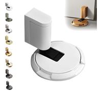 2025 New Door Wedge Stopper, Pleasantk Door Wedge Stopper, No Drill Easy Installation, with Tape & Screws, Adjustable Height, Zinc Alloy, Windproof & Anti-Slam (White)
