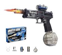 2025 New Electric Water Guns with Light Up, Range Motorized Water Gun with Interactive Lighting, Auto Rapid Fire 28-32 FT Range, for Party, Summer Outdoor Poo (Black)