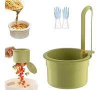 2025 New Faucet Hanging Strainer - Plastic Kitchen Waste Catcher Faucet Hanging, Instant Noodles Fruit Press Auto Dumping Kitchen Draining Basket, Fast Draining, Easy to Install (Green)