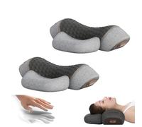 2025 New Fisiorest 3 in 1 Neck Massager Pillow, Deep Tissue Neck and Shoulder Massager with Heat and Traction, 3-in-1 Pillow with Heat (2-PCS Grey)