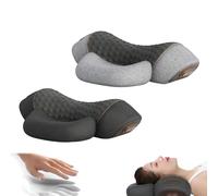 2025 New Fisiorest 3 in 1 Neck Massager Pillow, Deep Tissue Neck and Shoulder Massager with Heat and Traction, 3-in-1 Pillow with Heat (Black*Grey)