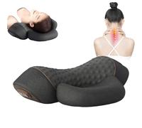 2025 New Fisiorest 3-In-1 Neck Massager Pillow, Deep Tissue Neck and Shoulder Massager with Heat and Traction with Memory Foam for Back & Shoulder (Black)