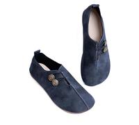 2025 New Flats for Women Elastic Button Leather Vamp Loafers ummer Fashion Round Toe Flats Lightweight Comfortable Flat Shoes Cushion Slip-On Casual Shoes (6,37)