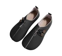 2025 New Flats for Women Elastic Button Leather Vamp Loafers ummer Fashion Round Toe Flats Lightweight Comfortable Flat Shoes Cushion Slip-On Casual Shoes (4,38)