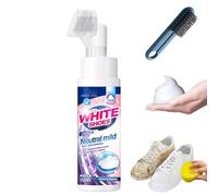 2025 New Foam No-Rinse Cleaner - Instantly Brightens & Whitens Shoes, Foam Shoe Cleaner with Brush Head, Trainer Cleaner Kit for PU Leather, Mesh, Rubber, Deep Cleans to Remove Stains (*1)