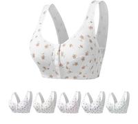 2025 New Front Closure Button No Underwire Cotton Comfortable Push Up Bra,for Seniors,Underwire Comfortable Bra (Apricot, M)