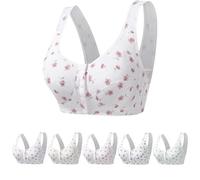 2025 New Front Closure Button No Underwire Cotton Comfortable Push Up Bra,for Seniors,Underwire Comfortable Bra (Burgundy, XL)