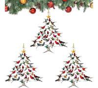 2025 New Hummingbird Christmas Ornament, 2D Acrylic Colorful Stack Hummingbird Ornaments, Hummingbirds Christmas Tree Ornament, Winter Stacking Tree Ornamen (3PCS)