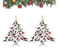 2025 New Hummingbird Christmas Ornament, 2D Acrylic Colorful Stack Hummingbird Ornaments, Hummingbirds Christmas Tree Ornament, Winter Stacking Tree Ornamen (2PCS)