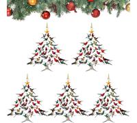 2025 New Hummingbird Christmas Ornament, 2D Acrylic Colorful Stack Hummingbird Ornaments, Hummingbirds Christmas Tree Ornament, Winter Stacking Tree Ornamen (5PCS)