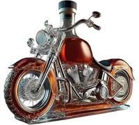2025 New Libiyi/Pubyfun/Yomody/Fanyil/Vianys Whisky Decanter,10oz Motorcycle-Shaped Whiskey Decanter, Wine Utensils, 3D Sculpted Glass Liquor Bottle for Bar Desk Kitchen Use (1 pezzo)