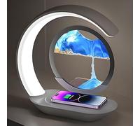 2025 New Lumaflow Sandscape Charger, 3-in-1 Wireless Charging Station w/Moving Sand Art, Fast 15W Charger, Beautiful Desk Decor Lamp & Nightstand Organizer, Perfect Home Gift Idea (Blue)