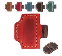 2025 New Magnetic Leather Pen Holder Bookmark, Personalized Magnetic Leather Pen Holder Bookmarks, Customized Gifts for Readers (Red,F)