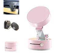 2025 New Magnetic Suction Phone Mount, Foldable Portable Vacuum Magnetic Cell Phone Holder, Foldable and Retractable Double-Sided Magnetic Phone Holder for Car, Gym & Home (Pink)