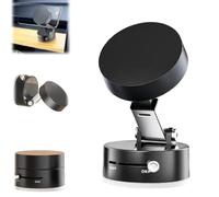 2025 New Magnetic Suction Phone Mount, Foldable Portable Vacuum Magnetic Cell Phone Holder, Foldable and Retractable Double-Sided Magnetic Phone Holder for Car, Gym & Home (Black)