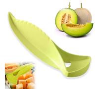 2025 New Melon Cutting Tool, Portable Cantaloupe Slicer Fruit Cutter, Manual Cube Watermelon Cutter Slicer, Kitchen Gadget, Quick and Easy Cutting, with Serrated Blade and Seed Remover (1PCS-GREEN)