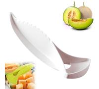 2025 New Melon Cutting Tool, Portable Cantaloupe Slicer Fruit Cutter, Manual Cube Watermelon Cutter Slicer, Kitchen Gadget, Quick and Easy Cutting, with Serrated Blade and Seed Remover (1PCS-WHITE)