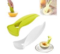 2025 New Melon Cutting Tool, Quick Cube Cutter for Honeydew Melon Cubing Tools, Serrated Cantaloupe Slicer & Seed Remover with Ergonomic T-Handle for Watermelon, Kitchen Camping Party(GREEN+WHITE)
