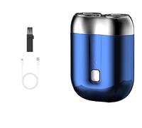 2025 New Mini Dual Head Electric Shaver, Waterproof Compact Pocket Shaver USB Mini Shavers for Face, Pocket Size Washable Double Head Razor, Portable Electric Travel Razor (Bleu)