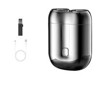 2025 New Mini Dual Head Electric Shaver, Waterproof Compact Pocket Shaver USB Mini Shavers for Face, Pocket Size Washable Double Head Razor, Portable Electric Travel Razor (Gris)