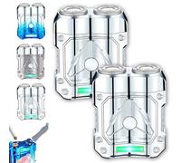 2025 New Mini Shaver, Compact Electric Razor&Charging Lighter Combo, Precision Trimmer and Built-in Lighter,USB Rechargeable Travel Shaver,Waterproof for Wet/Dry Shaving,Portable (Silver-2PCS)