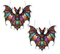 2025 New Moonlight strega da appendere alla finestra, ornamenti a forma di teschio, pipistrelli da appendere, decorazione di Halloween, lampada per interni, regalo di Halloween e Pasqua (E- 2 pezzi)
