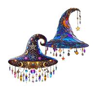 2025 New Moonlight strega da appendere alla finestra, ornamento decorativo a forma di teschio, pipistrelli da appendere, decorazione di Halloween, lampada per interni, regalo di Halloween e Pasqua (A