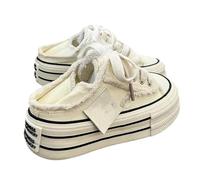 2025 New Mule Sneakers for Women Womens Canvas Mules Sneakers Platform Slip on And Pull on Two-Wear Shoes Comfortable Slip-On Mule Backless Holiday Shoes (1PCS/C,36)
