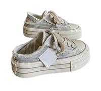 2025 New Mule Sneakers for Women Womens Canvas Mules Sneakers Platform Slip on And Pull on Two-Wear Shoes Comfortable Slip-On Mule Backless Holiday Shoes (1PCS/A,39)