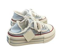 2025 New Mule Sneakers for Women Womens Canvas Mules Sneakers Platform Slip on And Pull on Two-Wear Shoes Comfortable Slip-On Mule Backless Holiday Shoes (1PCS/B,38)