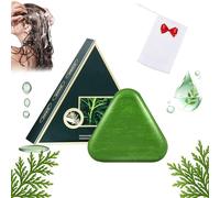 2025 New Nature Triangle Shampoo Bar,Nature Seven Green Soap Shampoo,Usma Grass shampoo Bar,Calming & Strengthens Hair,Keeps Hair Smooth and Fluffy Without Drying It Out for Women and Mens (1PCS)