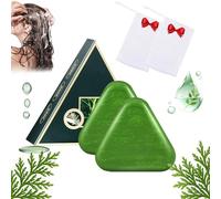 2025 New Nature Triangle Shampoo Bar,Nature Seven Green Soap Shampoo,Usma Grass shampoo Bar,Calming & Strengthens Hair,Keeps Hair Smooth and Fluffy Without Drying It Out for Women and Mens (2PCS)