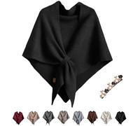 2025 New Pashmina Wraps for Women, Women’s Solid Color Pashmina Shawl, Casual Versatile Elegant Soft Shawl Scarf (Black)