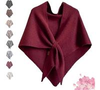2025 New Pashmina Wraps for Women, Women’s Solid Color Shawl, Elegant Shawls and Wraps - for Spring Fall Winter (Burgundy)