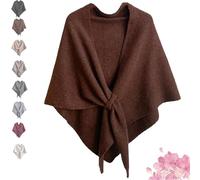 2025 New Pashmina Wraps for Women, Women’s Solid Color Shawl, Elegant Shawls and Wraps - for Spring Fall Winter (Coffee Brown)
