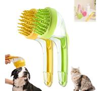 2025 New Pet Bath Brush with Shampoo Dispenser, 2-in-1 Dog Scrubber & Bubble Maker for Bath Time, Grooming Brush for Long/Short Hair Dogs & Cats (Yellow (Coarse) + Green (Coarse))