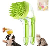 2025 New Pet Bath Brush with Shampoo Dispenser, 2-in-1 Dog Scrubber & Bubble Maker for Bath Time, Grooming Brush for Long/Short Hair Dogs & Cats (2Pcs*Green (Coarse))