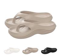 2025 New Pillow Flip Flops with Arch Support for Women Plantar Fasciitis Orthopedic Sandals Walking Platform Flipflops Pillow Soft Beach Shoes (Gray,40-41)